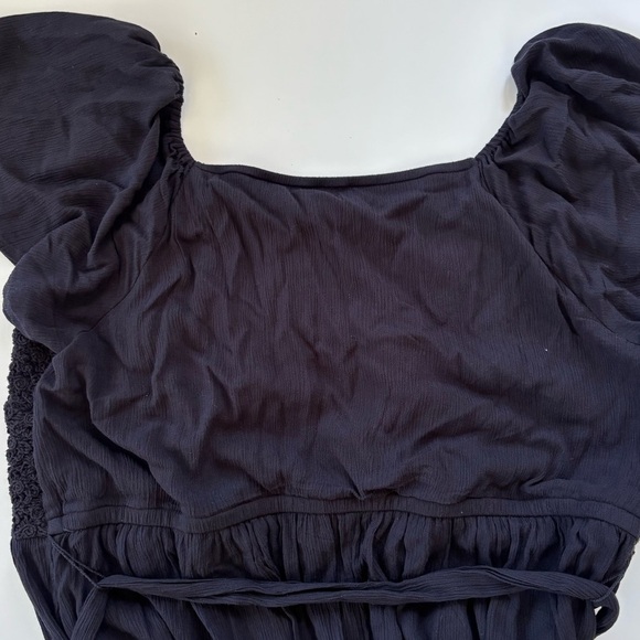 Lane Bryant Women's Flutter-Sleeve Crochet-Front Maxi Dress in Black Size 18 NWT - Picture 6 of 11